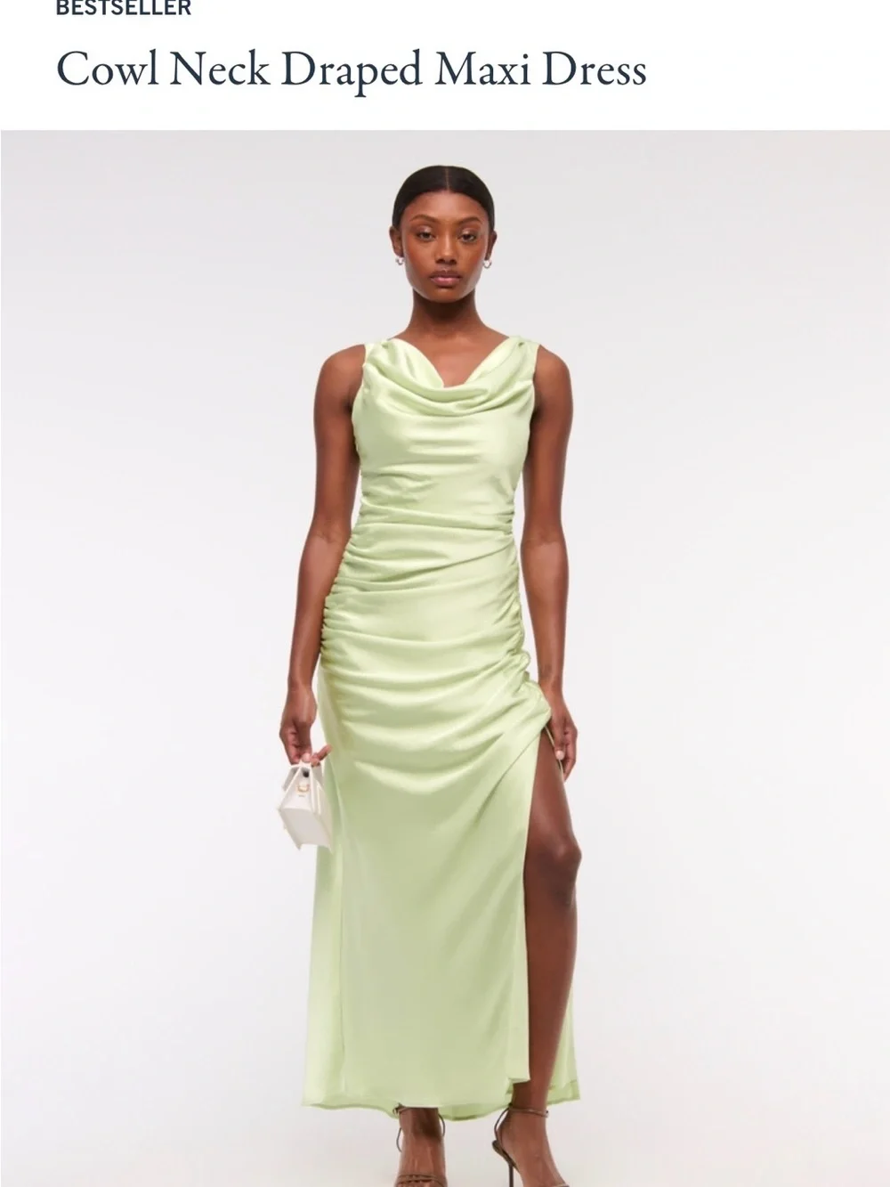 Abercrombie & Fitch Draped Cowl Maxi Dress in Mint (medium petite)